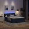 vidaXL Ottomane Bett mit Matratze & LEDs Blau 140x190 cm Stoff