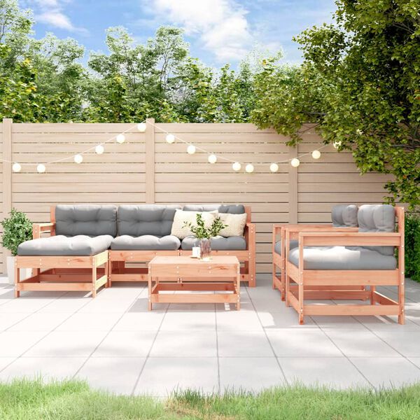 vidaXL 7-tlg. Garten-Lounge-Set Massivholz Douglasie