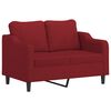 vidaXL 2-Sitzer-Sofa mit Kissen Weinrot 120 cm Stoff