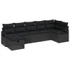 vidaXL Garten-Sofa-Set mit Kissen 7 pcs Schwarz Poly Rattan