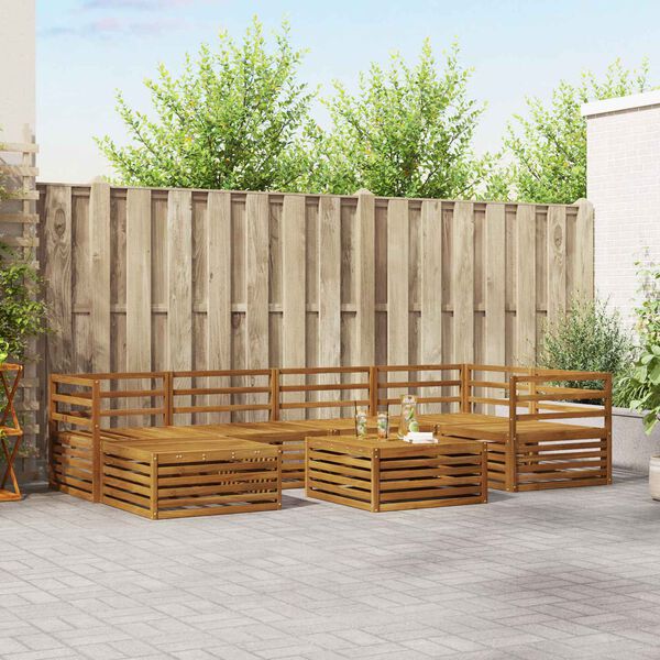 vidaXL Outdoor-Sofagarnitur 7 pcs Natur