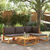 vidaXL 5-tlg. Gartensofa-Set mit Kissen Holz Akazie & Seil