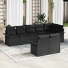 vidaXL Gartensofa-set mit Speicher 8 pcs Schwarz Poly-Rattan