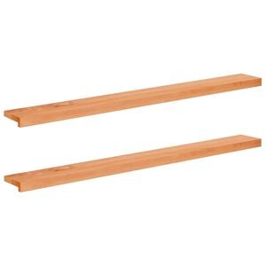 vidaXL Fensterb&auml;nke 2 stk. Lackiert 140 x 20 x 2 cm Massivholz Buche