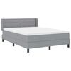 vidaXL Boxspringbett mit Matratze Hellgrau 190 x 140 cm Polyester