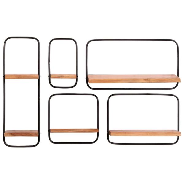 vidaXL Wandregale 5 Stk. Massivholz Akazie