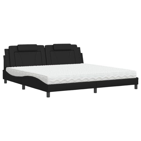 vidaXL Bett "Viana" mit Matratze Schwarz 200x200 cm Kunstleder