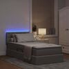 vidaXL Bett mit Stauraum und LED mit Matratze Taupe 90 x 200 cm Stoff