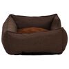 vidaXL Hundebett Braun 65x50x20 cm Fleece Leinenoptik