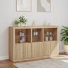 vidaXL Sideboard mit LED-Leuchten Sonoma-Eiche 162x37x100 cm