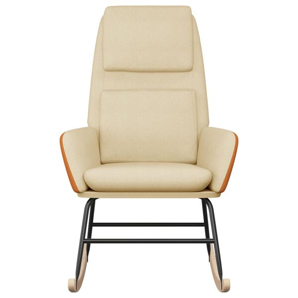 vidaXL Schaukelstuhl Creme Stoff