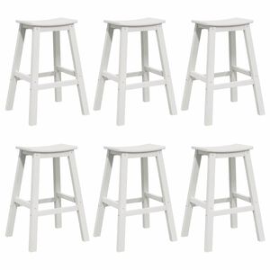 vidaXL Garten Bar Set 6 stk. Wei&szlig; HDPE