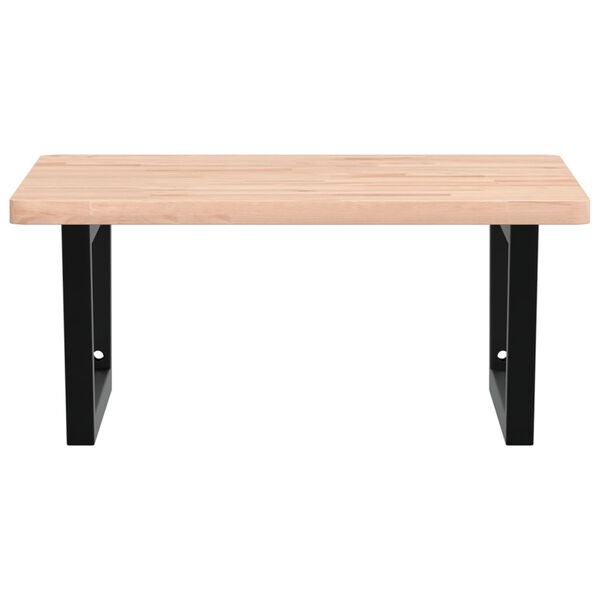 vidaXL Waschbeckenregal Wandmontage Stahl und Massivholz Buche