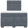 vidaXL Boxspringbett mit Matratze Dunkelgrau 120x190 cm Samt