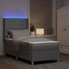 vidaXL Boxspringbett mit Matratze mit LED Hellgrau 90 x 200 cm Stoff