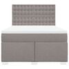 vidaXL Boxspringbett mit Matratze Taupe 140x190 cm Stoff