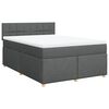 vidaXL Boxspringbett mit Matratze Dunkelgrau 160x200 cm Stoff