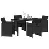vidaXL Garten Essgruppe 5 pcs Schwarz Poly-Rattan
