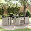 vidaXL Garten Essgruppe mit Kissen 5 pcs Hellgrau Poly-Rattan