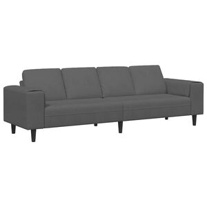 vidaXL Sofa mit Kissen Dunkelgrau 250 x 77 x 76 cm Cordstoff