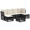 vidaXL Gartensofa-set 7 stk. Schwarz Poly-Rattan