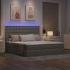 vidaXL Bett mit Stauraum und LED mit LED Taupe 180 x 200 cm Polyester