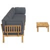 vidaXL Sofa Set mit Kissen Uni 5 pcs Anthrazit Massivholz Akazie