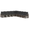 vidaXL Gartensofa-set 9 stk. Grau Poly-Rattan
