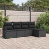 vidaXL Garten-Sofa-Set 5 pcs Schwarz Poly Rattan