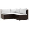 vidaXL 4-tlg. Garten-Lounge-Set mit Kissen Braun Poly Rattan
