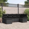 vidaXL Gartensofa-set mit Kissen 6 pcs Schwarz Poly-Rattan