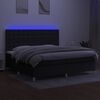 vidaXL Boxspringbett mit Matratze & LED Schwarz 200x200 cm Stoff