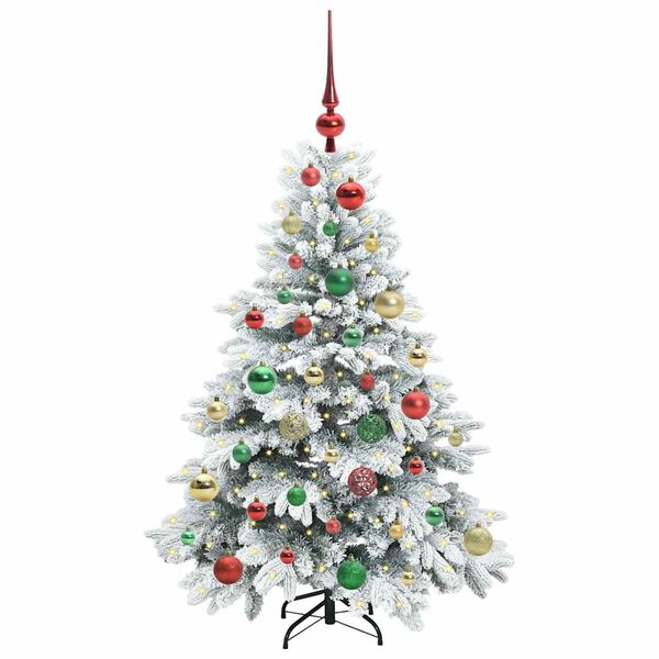 vidaXL K&uuml;nstlicher Weihnachtsbaum mit 150 LEDs Wei&szlig; 120 cm PE und PVC
