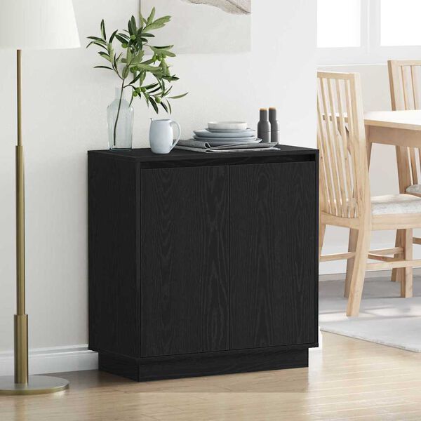 vidaXL Sideboard Schwarz Eichen-Optik 71 x 34,5 x 75 cm Holzwerkstoff