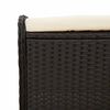 vidaXL Gartenhocker mit Kissen Schwarz 58x46x46 cm Poly Rattan