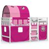 vidaXL Kinderhochbett mit Tunnel Rosa 90x190 cm Massivholz Kiefer