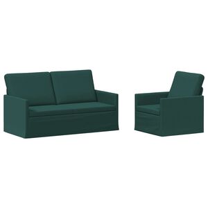 vidaXL Sofa-Set 2 pcs Dunkelgr&uuml;n Stoff