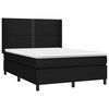 vidaXL Boxspringbett mit Matratze Schwarz 140x200 cm Stoff