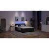 vidaXL Boxspringbett mit Matratze mit LED Schwarz 160 x 200 cm Stoff