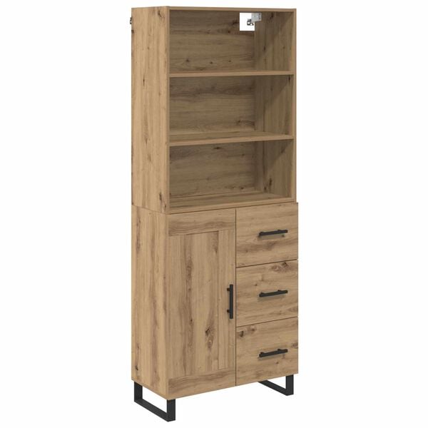 vidaXL Highboard Artisan-Eiche 69,5 x 34 x 180 cm Holzwerkstoff
