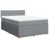 vidaXL Boxspringbett mit Matratze Hellgrau 140x200 cm Stoff