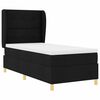 vidaXL Boxspringbett mit Matratze Dunkelgrau 90x190 cm Schwarz Stoff