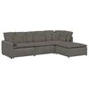 vidaXL Modulares Sofa mit Fu&szlig;hocker Kissen Cordstoff Hellgrau