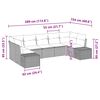 vidaXL Gartensofa-set mit Speicher 7 pcs Beige und Creme Poly Rattan