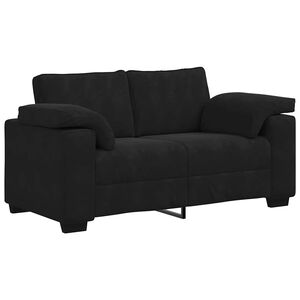 vidaXL Zweisitzer-Sofa Schwarz 160x77x82 cm Samt