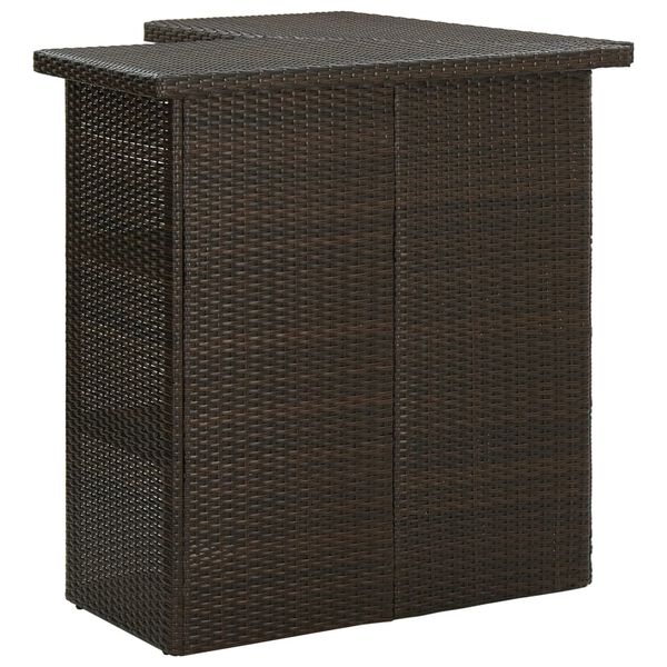 vidaXL 8-tlg. Gartenbar-Set mit Kissen Poly Rattan Braun