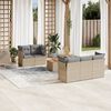 vidaXL 6-tlg. Garten-Sofagarnitur mit Kissen Beigemischung Poly Rattan