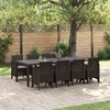 vidaXL Garten Essgruppe 9 pcs Braun Polypropylen
