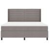 vidaXL LED Boxspringbett mit Matratze Taupe 180 x 200 cm Stoff