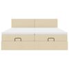 vidaXL Ottoman-Bett mit Matratzen & LEDs Creme 200x200 cm Stoff